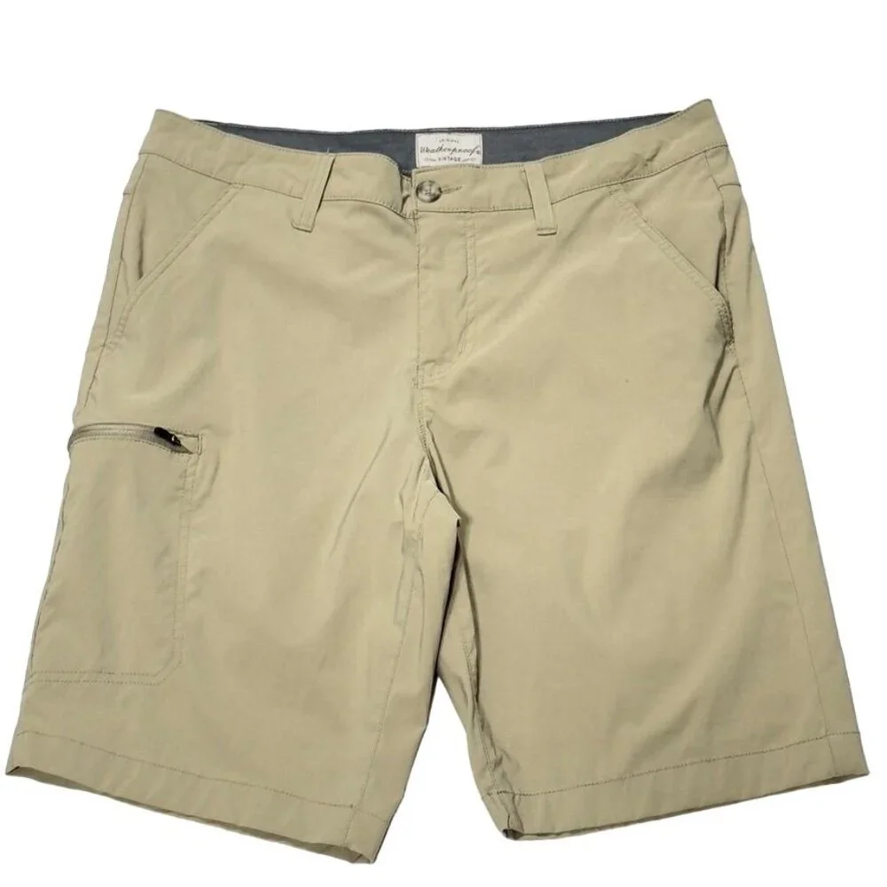 WEATHERPROOF Vintage Men's Regular Fit Khaki Cargo Shorts Nylon/Spandex Size 32 - Picture 4 of 10